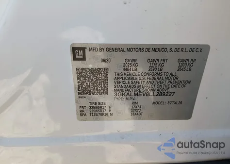2020 GMC Terrain Fwd Sle from USA, damaged, VIN 3GKALMEV8LL289227